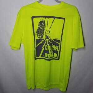 UNDER ARMOUR Run Neon Yellow HeatGear Men’s Size Medium Loose Fit